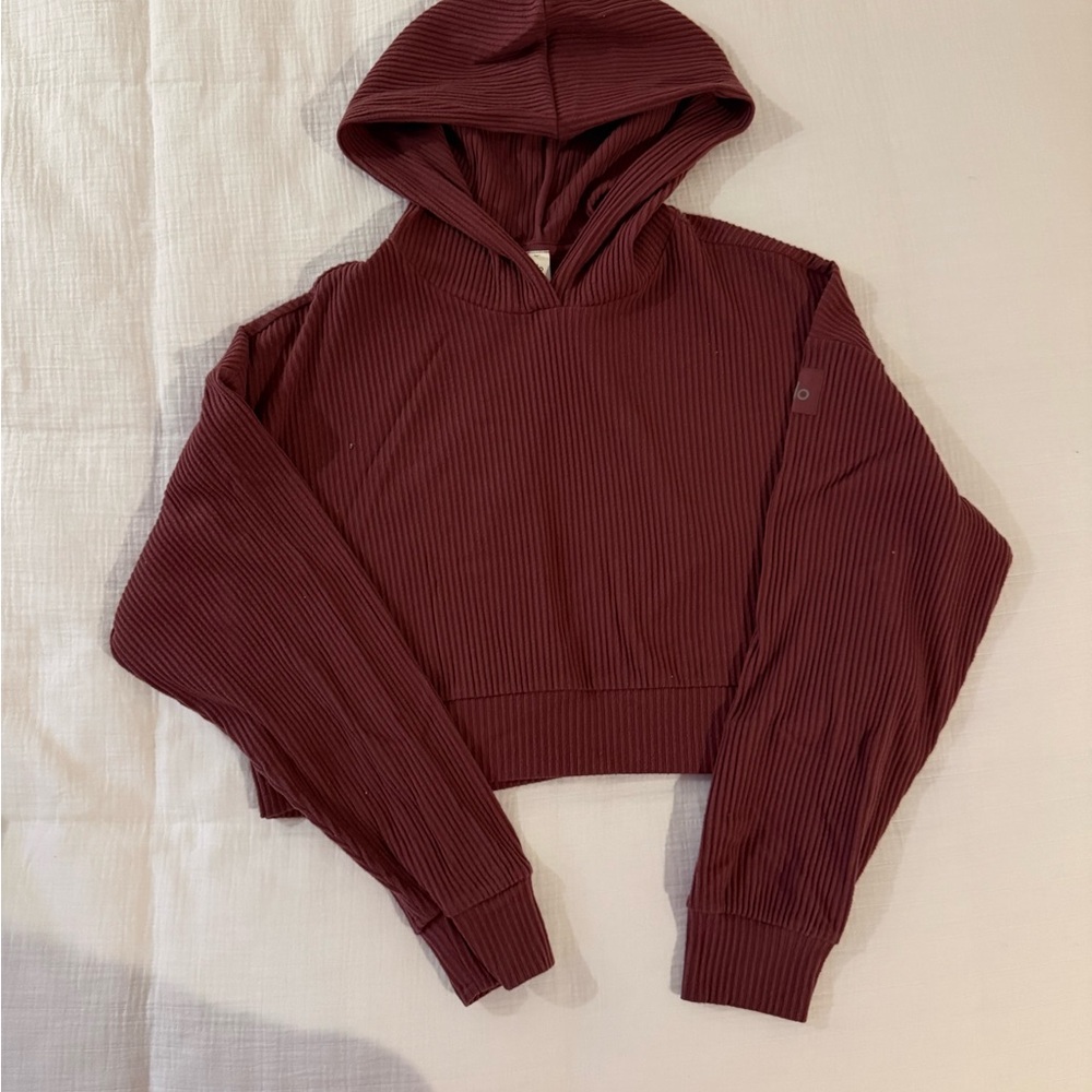ALO Yoga Maroon Cropped Hoodie